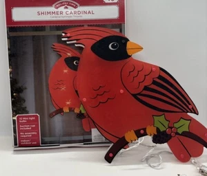 Shimmer Christmas Cardinal Lighted 16" Hanging Decoration Indoor/Outdoor New - Picture 1 of 1