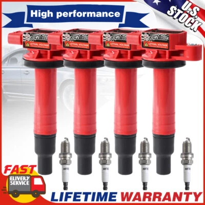 4x Ignition Coil & 4x Spark Plug For Scion XA XB Toyota Yaris Echo Prius UF316 - Image 1 of 4