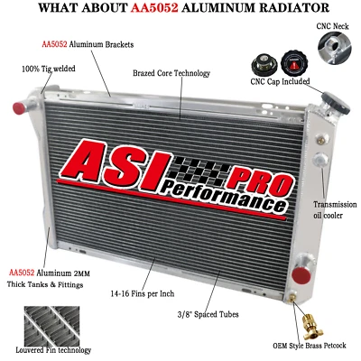 4-Row Radiator for 1982-1992 Chevy Camaro Z28/ Pontiac Firebird  Trans - Image 1 of 4