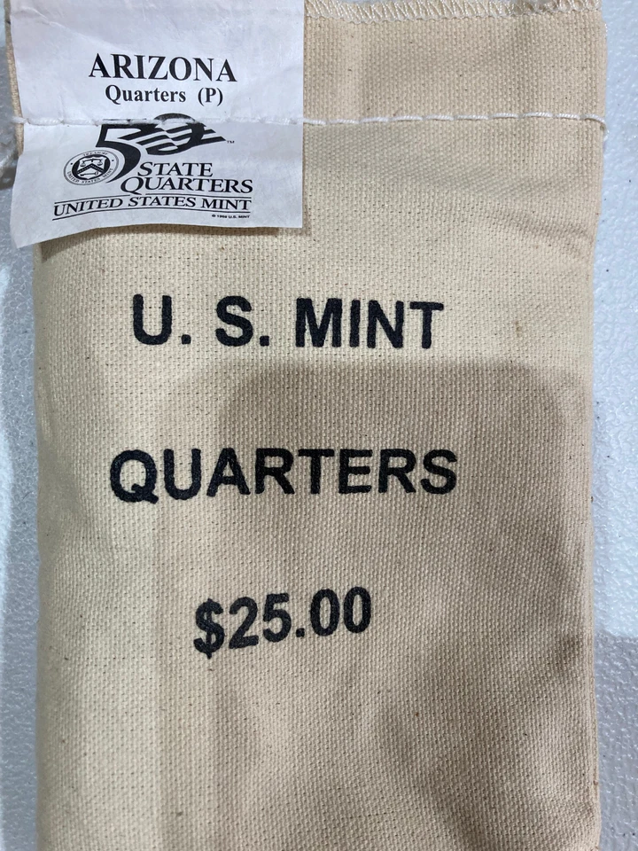 2008-P  Arizona State Quarter Original Mint Sewn Bag 100 coins - Image 1 of 1