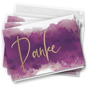 10 Dankeskarten Klappkarten A6 – mit Umschlägen für Hochzeit & mehr - Bild 1 von 9
