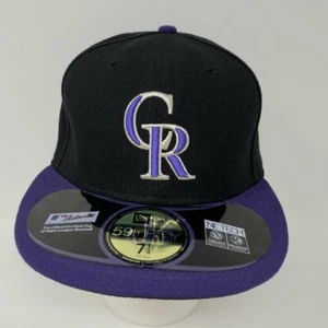 Neu mit Etikett Colorado Rockies eng anliegende Mütze 7 1/4 schwarz lila alternative Kappe MLB Baseball - Bild 1 von 8