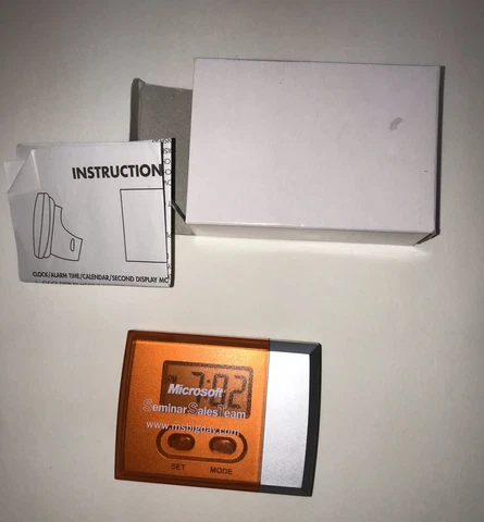 Microsoft Big Day Seminar Sales Team Souvenir Travel Alarm Clock Orange Cover