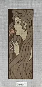 MN 987 Art Deco Woman Style Handpainted Needlepoint Canvas 13 Mesh Magic Needle - Picture 1 of 5