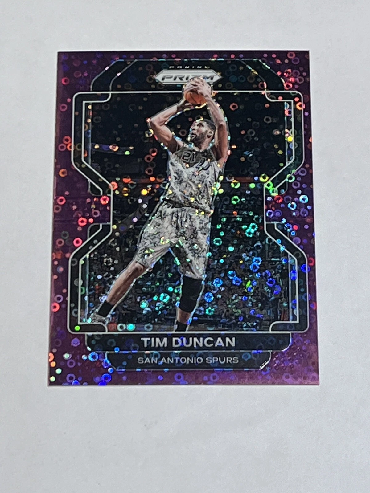2021-22 Panini Prizm Tim Duncan Fast Break Purple Disco Prizm /75 #268