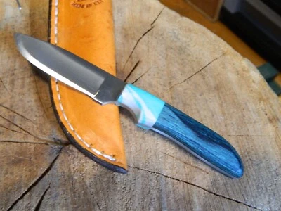 CUCHILLO ANZA CO. TENEMOS HOJA FIJA DE 1-6" CON CORTE DE DEDO MULTICOLOR LEA SH Foto 1 de 4