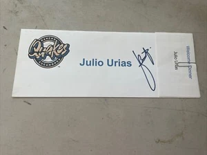 Julio Urias Auto Signed In Person Dodgers Quakes Welcome Dinner Name Tent 1/1 - Picture 1 of 3