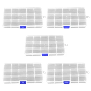 Caja de almacenamiento organizadora de hardware de 5 piezas cubo de tuercas y pernos con compartimentos - Imagen 1 de 12