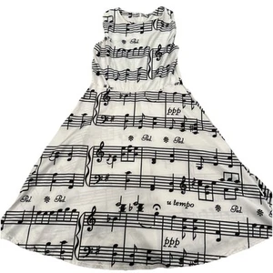Fit & Flare Black & White Musik Noten Oper Konzert Kleid Gr. M weiß - Bild 1 von 9