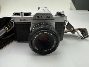 Pentax K1000 35mm SLR Film Camera w 50mm PK Mount Manual Focus Lens, New Battery - Picture 1 of 11