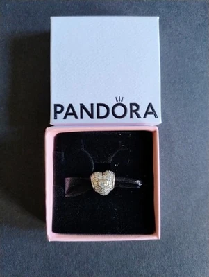 Original Pandora Charm „Pavé Herz“  - Silber 925 - Bild 1 von 2