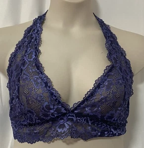 Savage X Fenty XL Shimmer Floral Lace Racerback Bralette XL Purple New with Tags - Picture 1 of 9