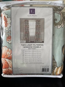 Lush Decor Sydney Curtains | Floral Garden Room Darkening Window Panel (2) - Picture 1 of 5