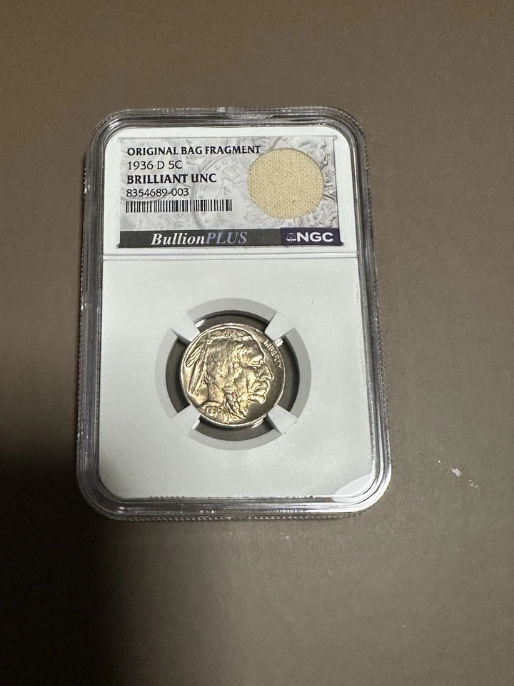 1936 D 5C Bag Fragment Brilliant UNC - Image 1 of 2