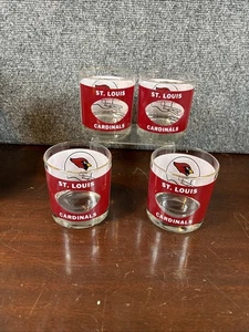 4 ~ Vintage ~ St Louis Cardinals Fußball Gläser 4 von Houze Art - Bild 1 von 4