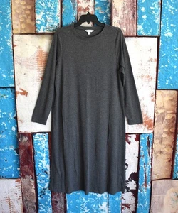Damen Time And Tru Rippstrick Maxikleid Langarm XLARGE grau - Bild 1 von 12