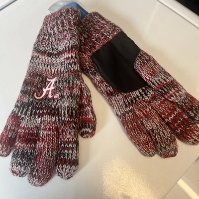 Alabama Crimson Tide Peak Gloves One Size Unisex Lined Winter Gloves NWT - Image 1 of 4