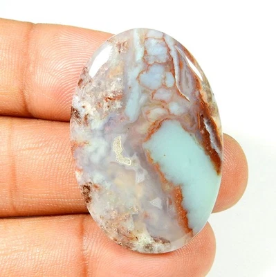Cabujón Natural Aqua Calcedonia Verde Marrón Aquaprase Piedra preciosa 44 Cts #11629 Foto 1 de 4