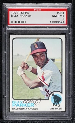 1973 Topps Billy Parker #354 PSA 8 - Image 1 of 2