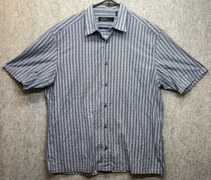 Jhane Barnes Frequency Men's XXL Short Sleeve Button Up Shirt Blue - Picture 1 of 9