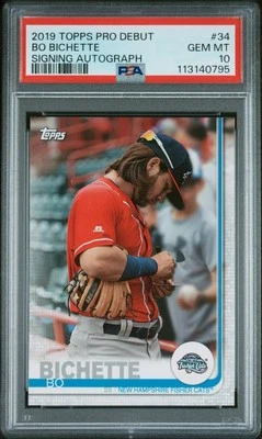 Bo Bichette 2019 Topps Pro Debut Image Variation SP Blue Jays PSA 10 #34 - Image 1 of 3