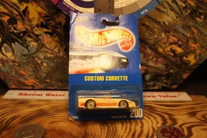 1991 Hot Wheels Custom Corvette Blue Card #200 White NOC, Cardstock/Gel Issue - Bild 1 von 6