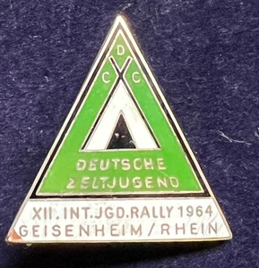 VINTAGE RARE GERMAN CAMPING CLUB YOUTH ORGANISATION 1964 PIN BADGE - NO PIN - Bild 1 von 4