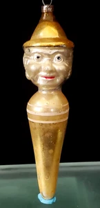 ANTIGUO ALEMÁN (?) ADORNO NAVIDAD PAYASO CRISTAL 5-1/2" - Imagen 1 de 10