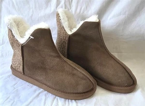 Pantofole peluche Jessica Simpson M 7-8 nuove senza etichette graffi ghepardo marrone 129970 - Foto 1 di 6