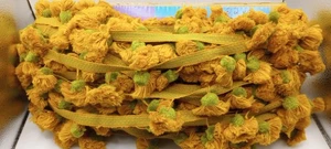 Vintage Bommel Fransen Ball Fransen Retro 22 Yards lang orange & avocado grün - Bild 1 von 10