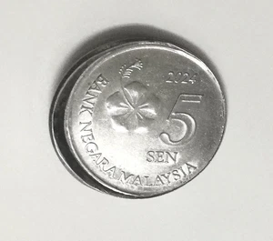 Mazuma *MC2119 Malaysia 2024 5 Sen Struck 10% Off Central Error Coin UNC/ BU - Picture 1 of 4