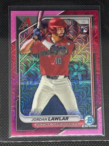 2024 Bowman - Chrome Fuchsia Mojo Refractor #96 Jordan Lawlar # /299 (RC) - Picture 1 of 2