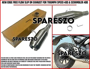 "AEW EDGE FREE FLOW SLIP ON EXHAUST" FIT FOR TRIUMPH SPEED 400 & SCRAMBLER 400 - Picture 1 of 19