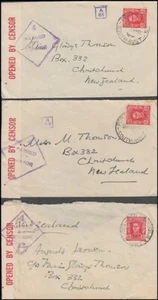 AUSTRALIA 1940’s CENSOR COVERS TO NEW ZEALAND (x3) (ID:117/D46159) - Picture 1 of 1