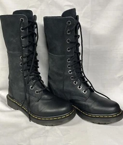 Dr. Martens Hazil Virginia schwarze hohe Wildlederstiefel schwarz Größe 8 - Bild 1 von 7