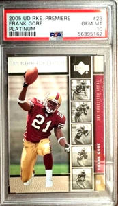 2005 UD ROOKIE Premiere PLATINUM FRANK GORE Rookie RC #28 PSA 10 GEM MINT POP 14 - Picture 1 of 2
