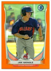 JOEY WENDLE 2014 Bowman Chrome ORANGE REFRACTOR Rookie RC /25 - 1st Bowman - Picture 1 of 1
