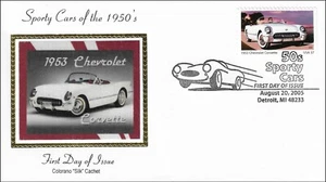 Chevrolet Corvette Classic Sport Car 1953 USA Colorano Silk Cachet FDC 2005 - Picture 1 of 1