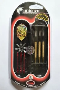 UNICORN JOHN PART SOFT TIP 90% GOLDEN TUNGSTEN DARTS SET 16g - Picture 1 of 2