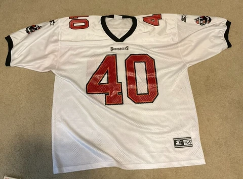 Mike Alstott Tampa Bay Buccaneers Jersey White Size Adult 54/2XL Starter Cover
