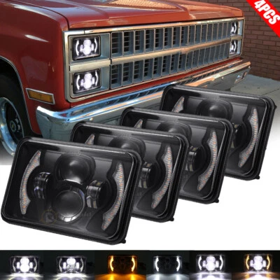 Faros LED 4X6" 4 piezas haz sellado alto/bajo para camioneta Chevy C10 1981-1987 Foto 1 de 4