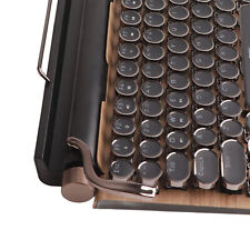 (Wood Grain Color) Retro Typewriter Keyboard 83 Keys Mechanical Keyboard