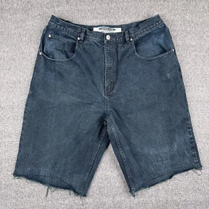 Jeans skater denim uomo 38 pantaloncini larghi blu ancora vintage effetto invecchiato Y2K - Foto 1 di 7