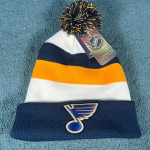Fanatics Gold St. Louis Blues Men's White Fundamental Cuffed Knit Beanie - Picture 1 of 7