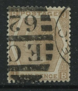 GB QV 1872 6d pale buff lettered JB with extremely crisp London EC62 duplex   - Picture 1 of 1