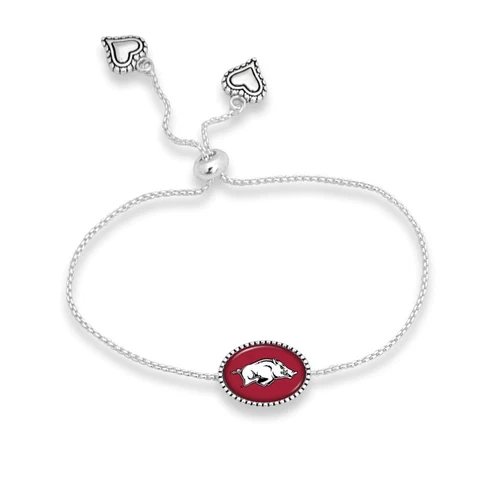 New Arkansas Razorbacks Silver Charm Bracelet, Gift for Her Mom Cover
