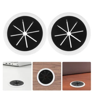 6 Pcs Plaque De Couverture Trou Fil Cache-trou Bureau Pour Câbles Insert - Photo 1/12