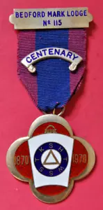 Bedford Lodge of Mark Master Masons No 115 sterling silver centenary jewel - Picture 1 of 2