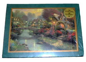 ¡THOMAS KINKADE Sellado! 16 tarjetas y sobres 1997 Lamplight & Blossom Bridge - Imagen 1 de 4
