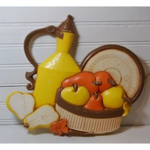 Vintage Syroco Homco Hanging Wall Decor Art Pears Pitcher 70s Retro Plastic - Picture 1 of 11